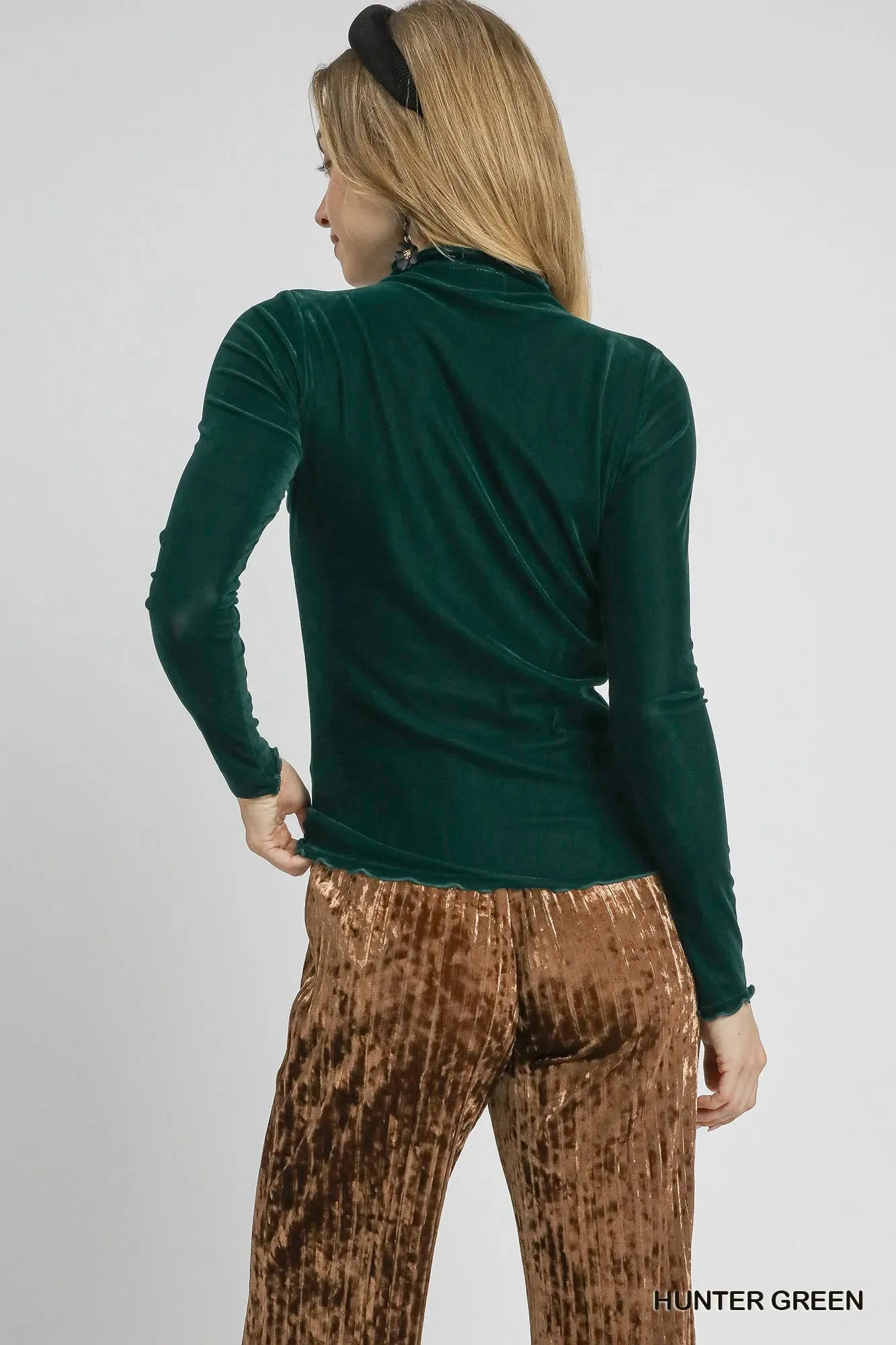 Umgee Velvet Long Sleeve Fitted Top sold by Charming Charlie product image thumbnail 5