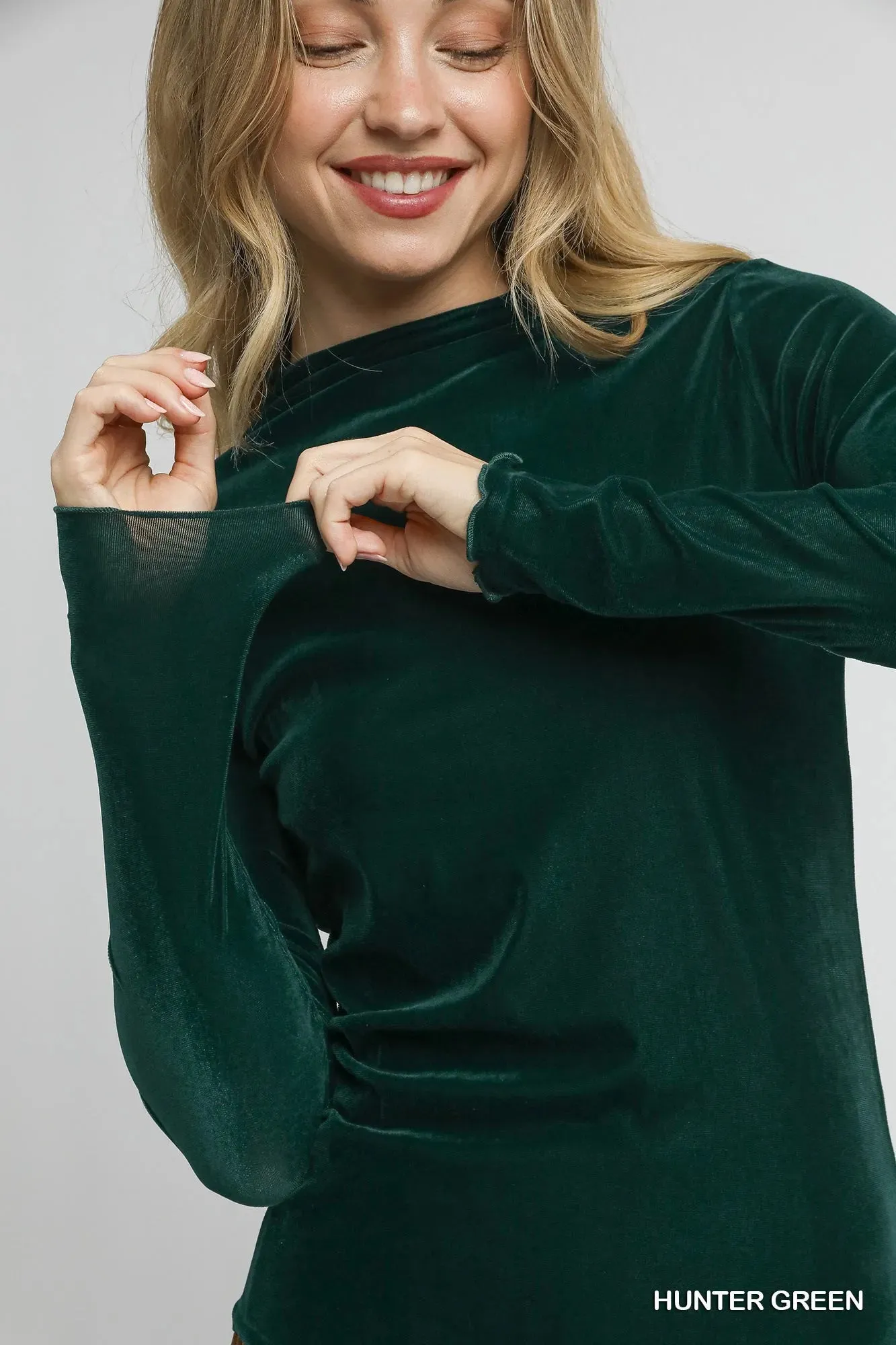 Umgee Velvet Long Sleeve Fitted Top sold by Charming Charlie product image thumbnail 2