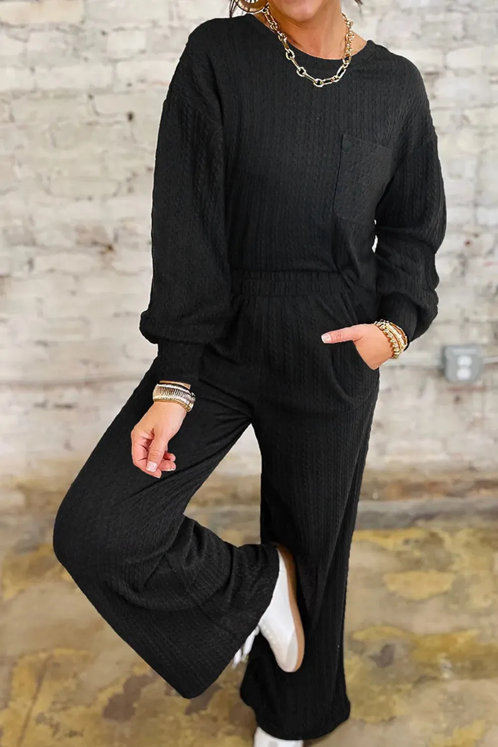 Round Neck Top and Pants Set sold by Charming Charlie product image thumbnail 3