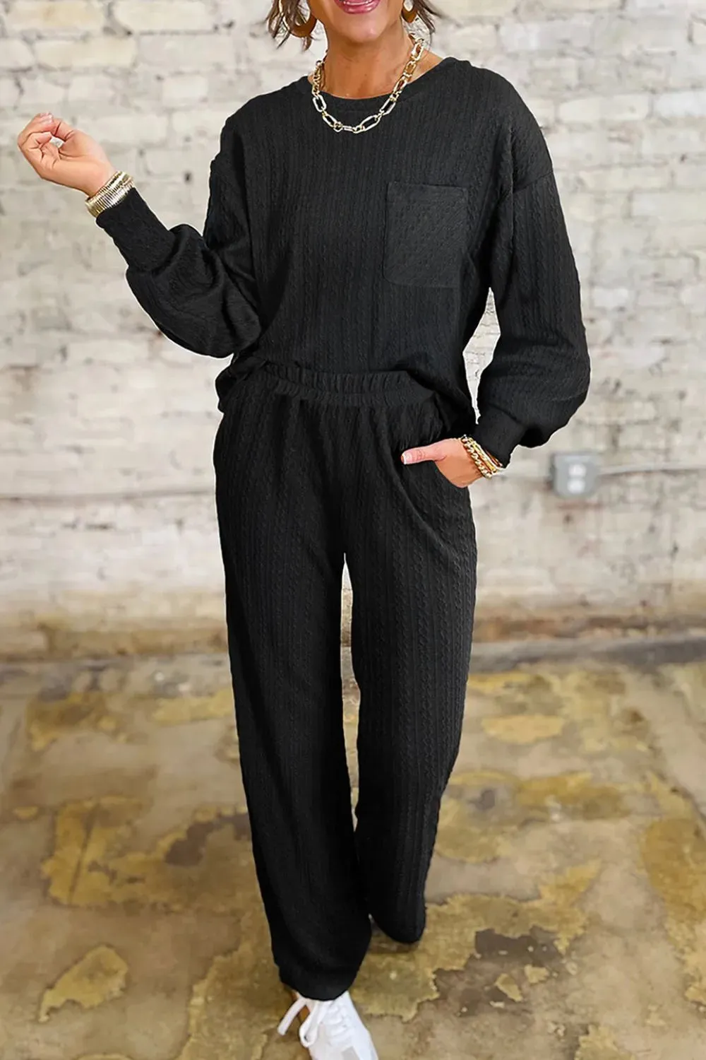 Round Neck Top and Pants Set sold by Charming Charlie product image thumbnail 2