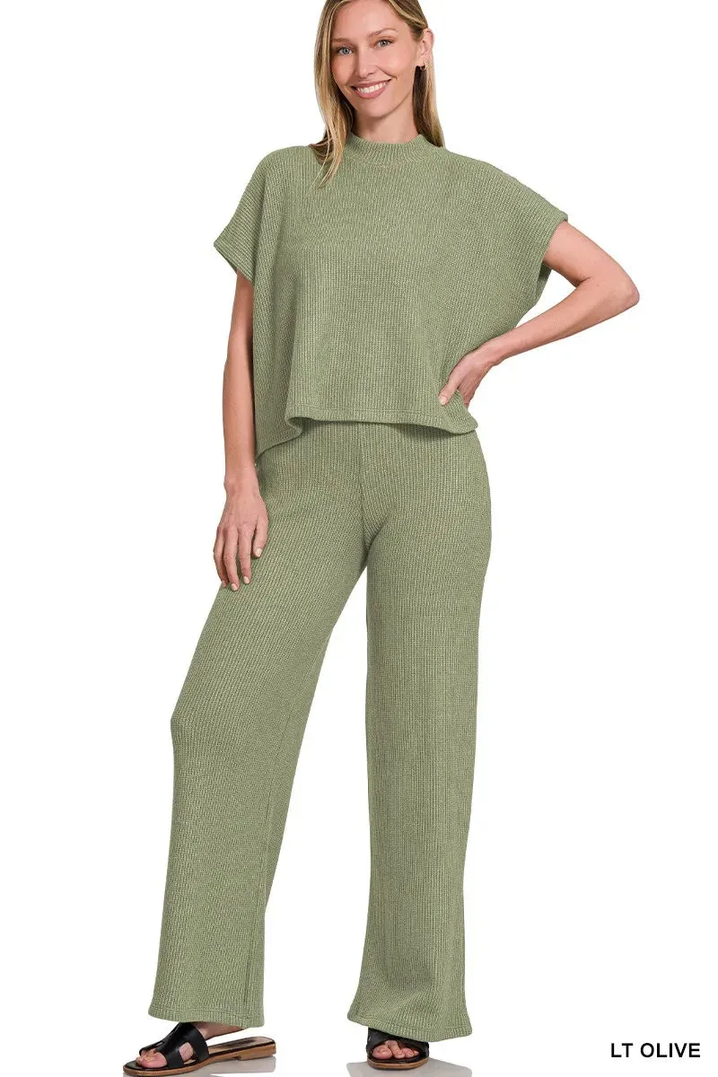 Zenana Sweater Boxy Top & Long Pants Set sold by Charming Charlie