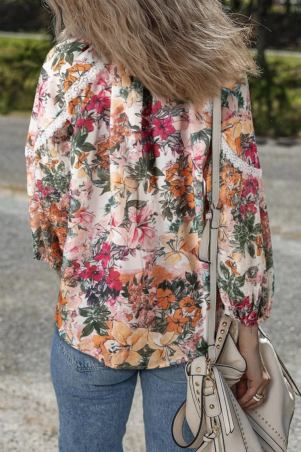 Floral Print Tie Neck Blouse sold by Charming Charlie product image thumbnail 2