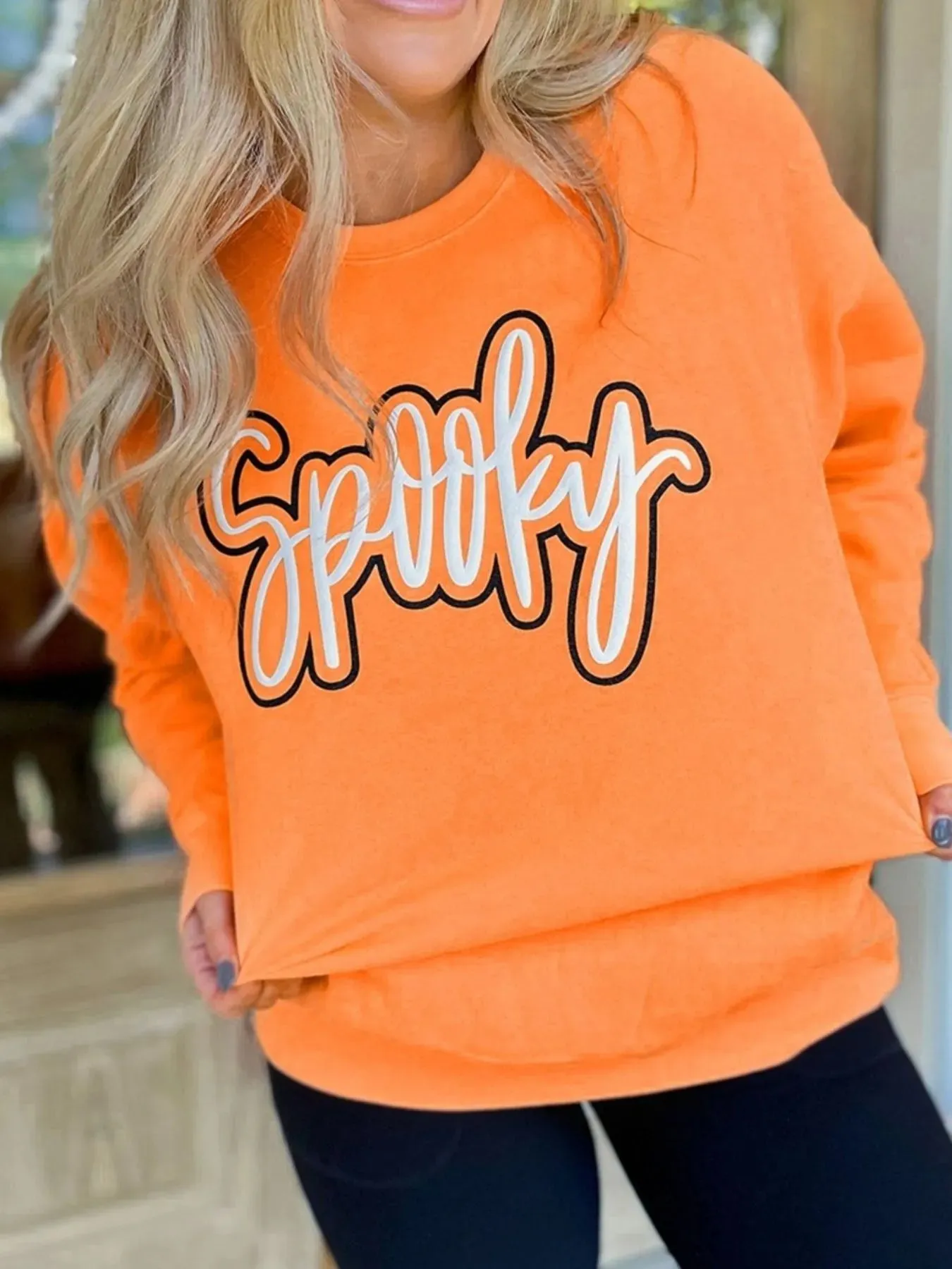 Spooky Round Neck Long Sleeve Sweatshirt sold by Charming Charlie product image thumbnail 3