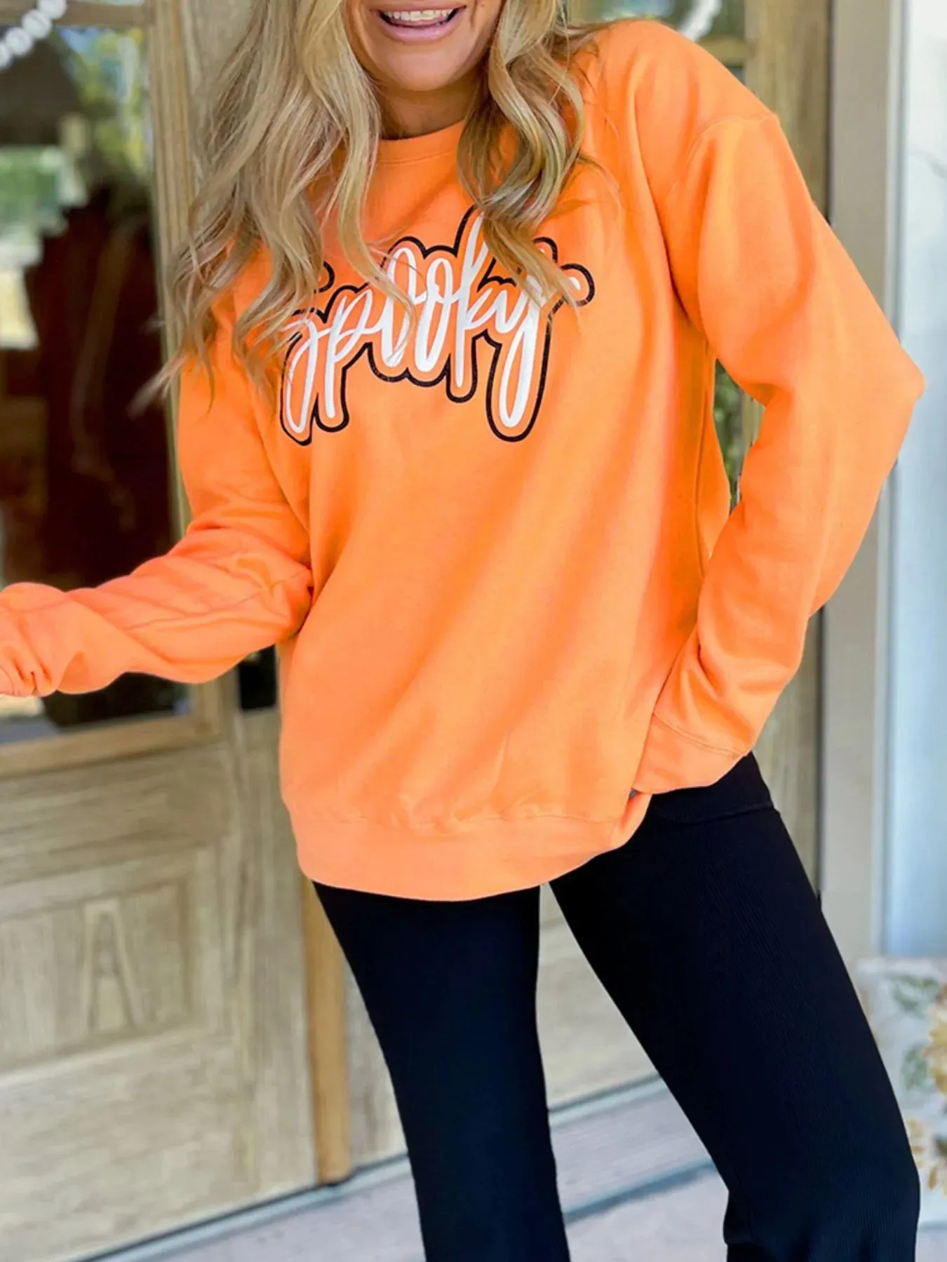 Spooky Round Neck Long Sleeve Sweatshirt sold by Charming Charlie product image thumbnail 2