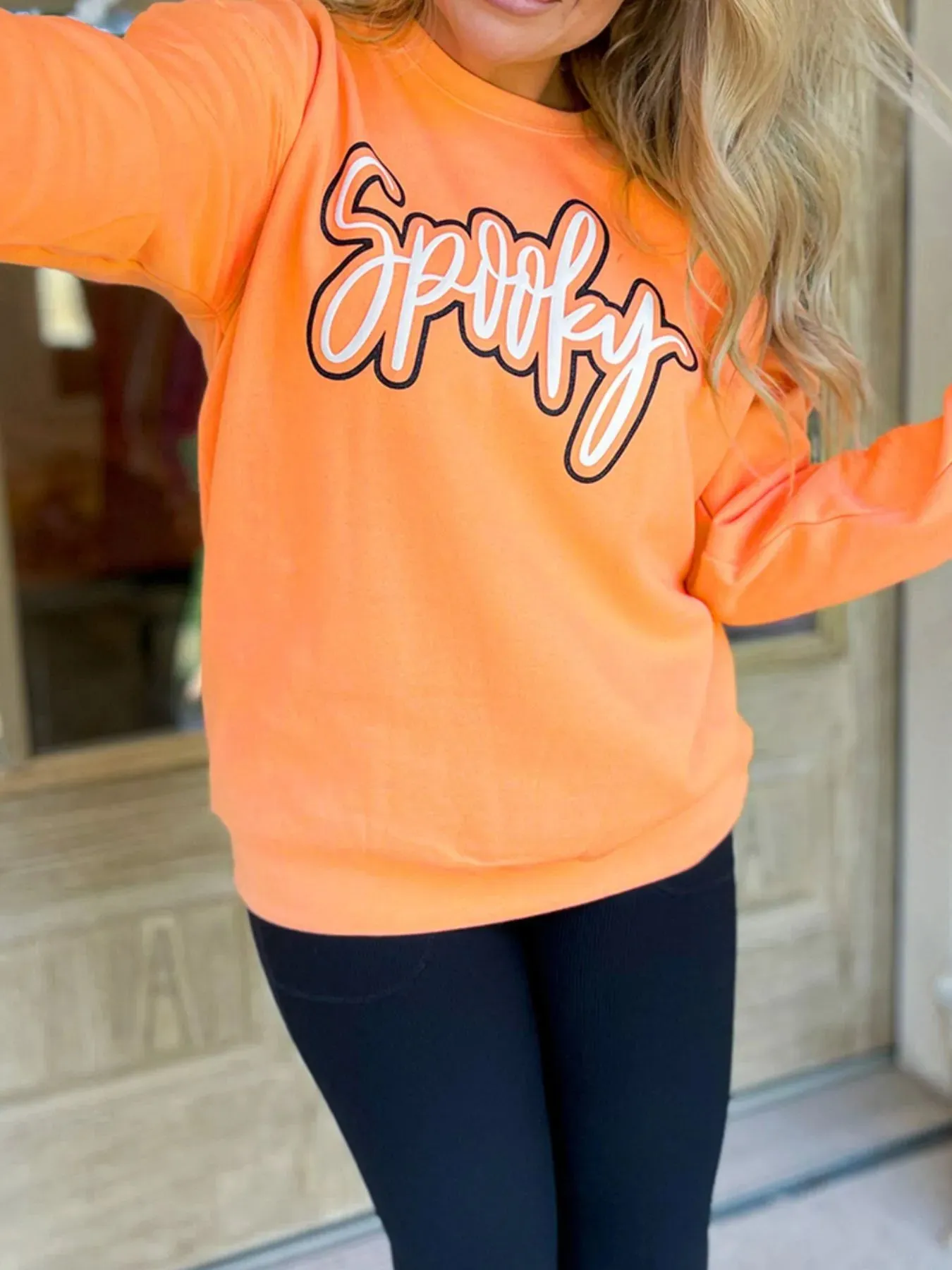 Spooky Round Neck Long Sleeve Sweatshirt sold by Charming Charlie product image thumbnail 5