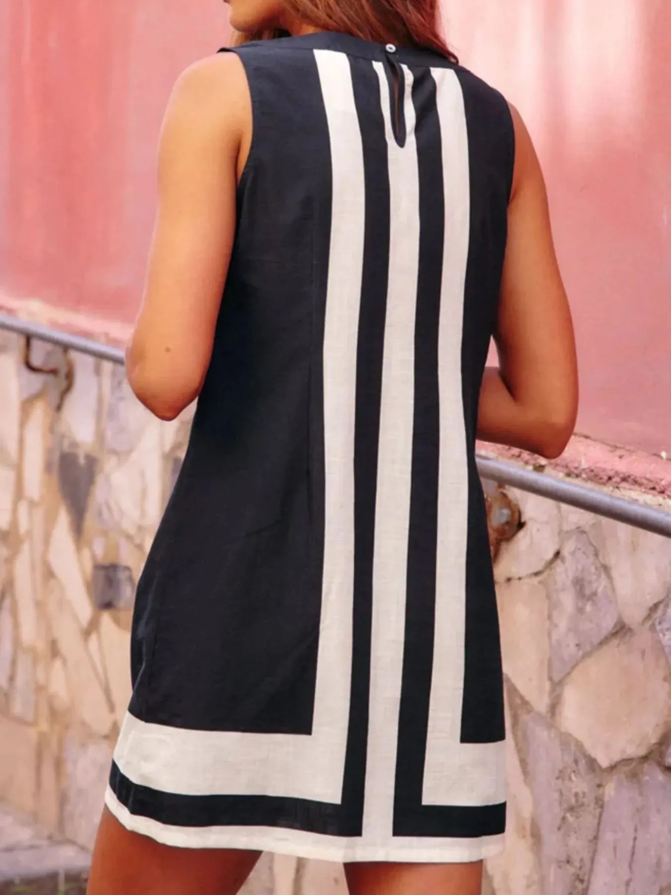 Striped Round Neck Sleeveless Dress sold by Charming Charlie product image thumbnail 4