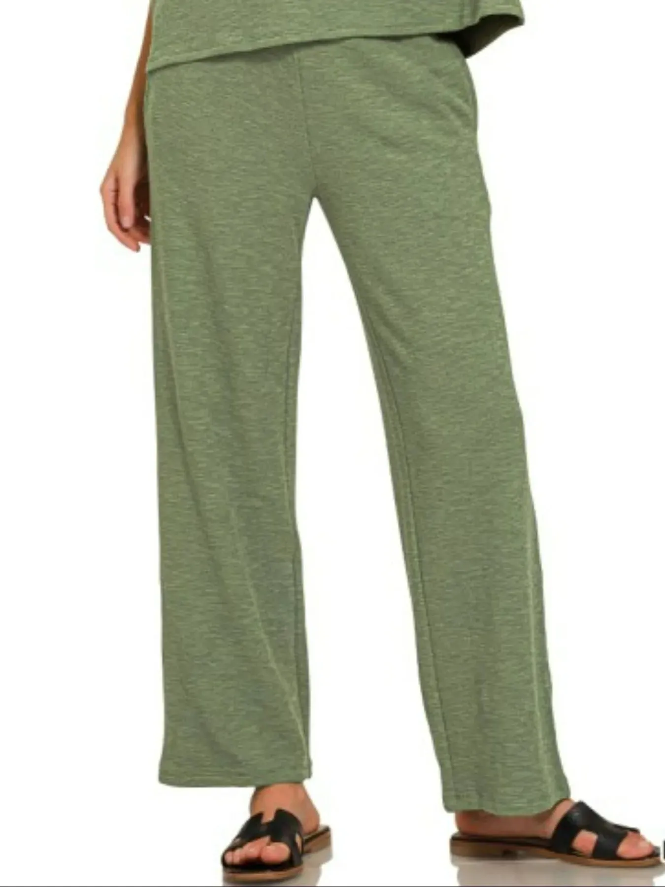 Zenana Slub Short Sleeve T-Shirt and Pants Set sold by Charming Charlie product image thumbnail 2