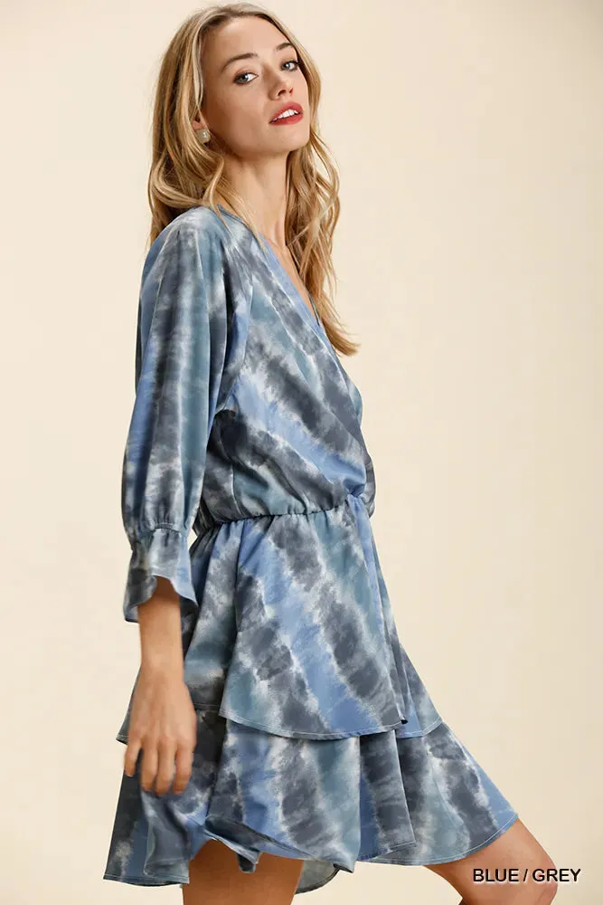 Umgee Tie Dye Ruffled Layered Dress with Elastic Waistband sold by Charming Charlie product image thumbnail 2