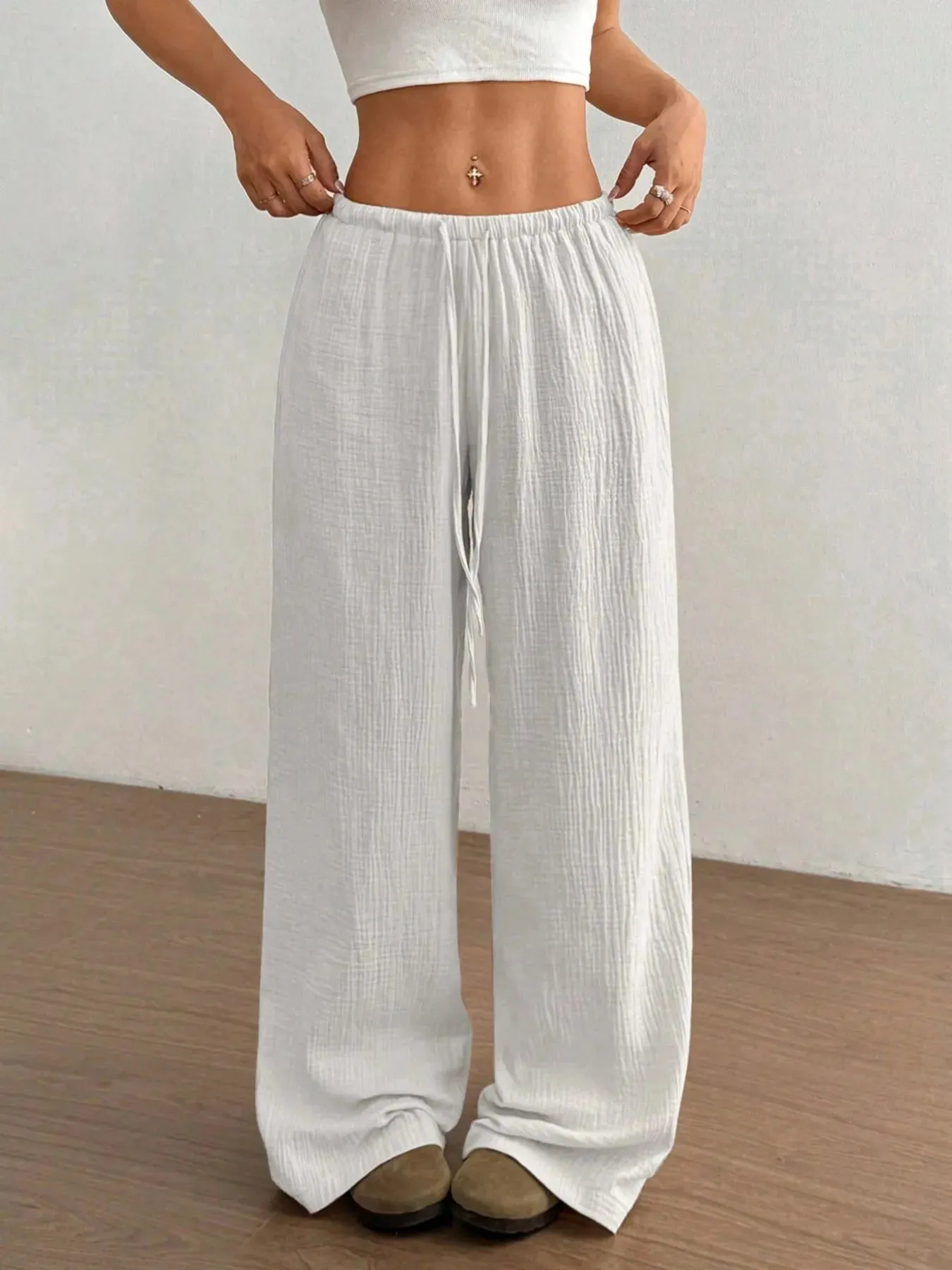 Drawstring Wide-Leg Casual Pants sold by Charming Charlie product image thumbnail 2