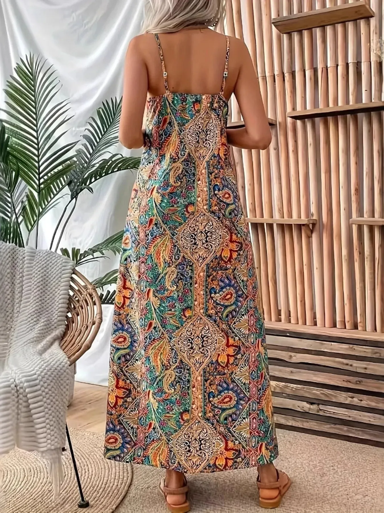 Paisley Print V-Neck Maxi Dress sold by Charming Charlie product image thumbnail 3