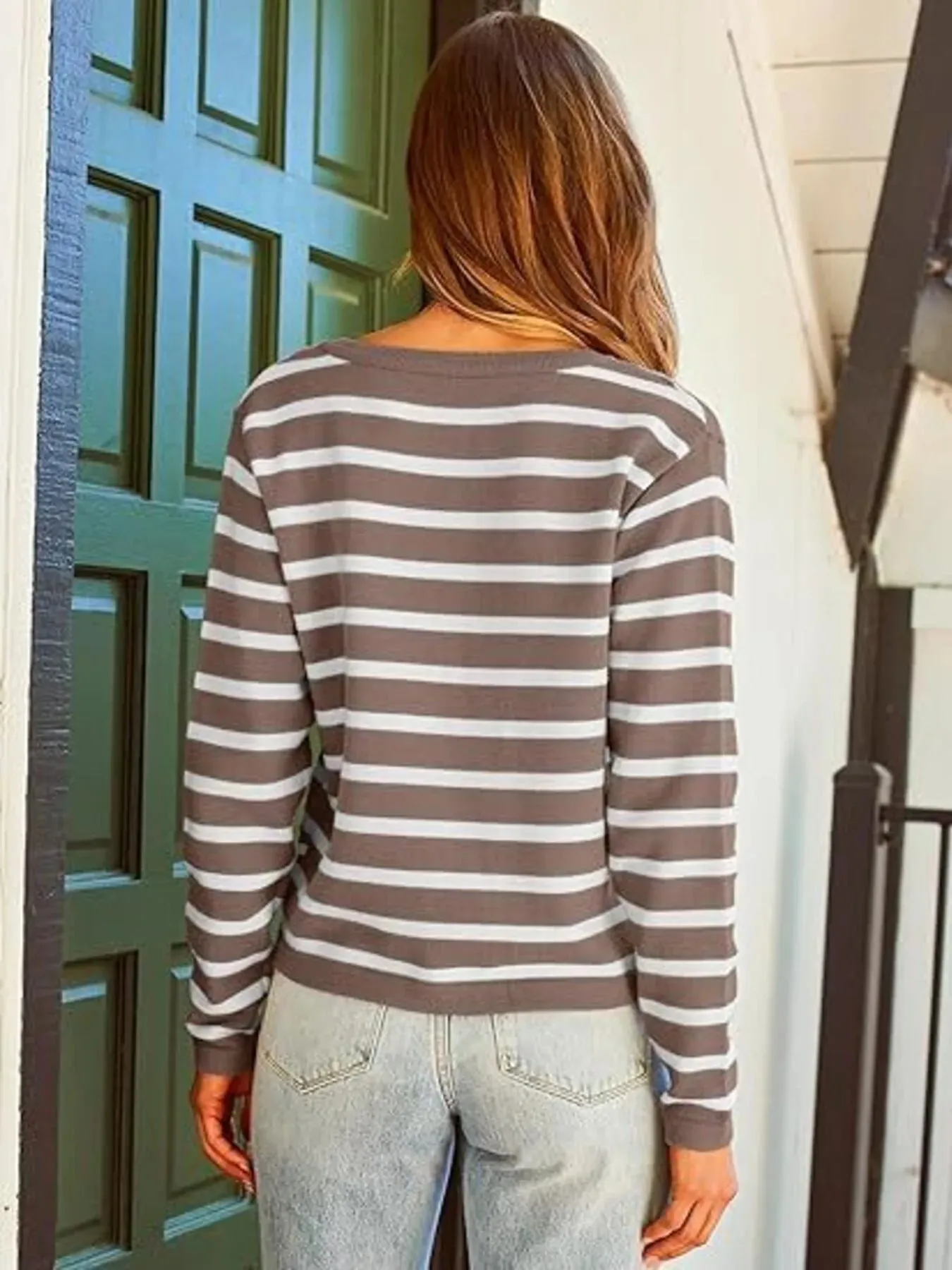 Striped Button-Up Cardigan sold by Charming Charlie product image thumbnail 5