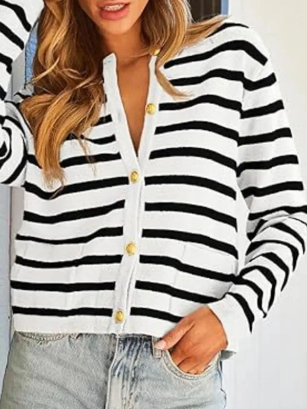 Striped Button-Up Cardigan sold by Charming Charlie