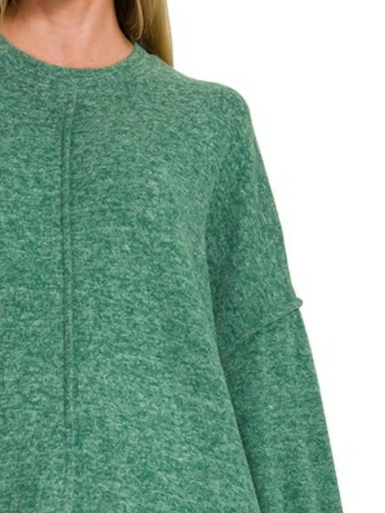 Zenana Brushed Melange Hacci Oversized Sweater sold by Charming Charlie product image thumbnail 3