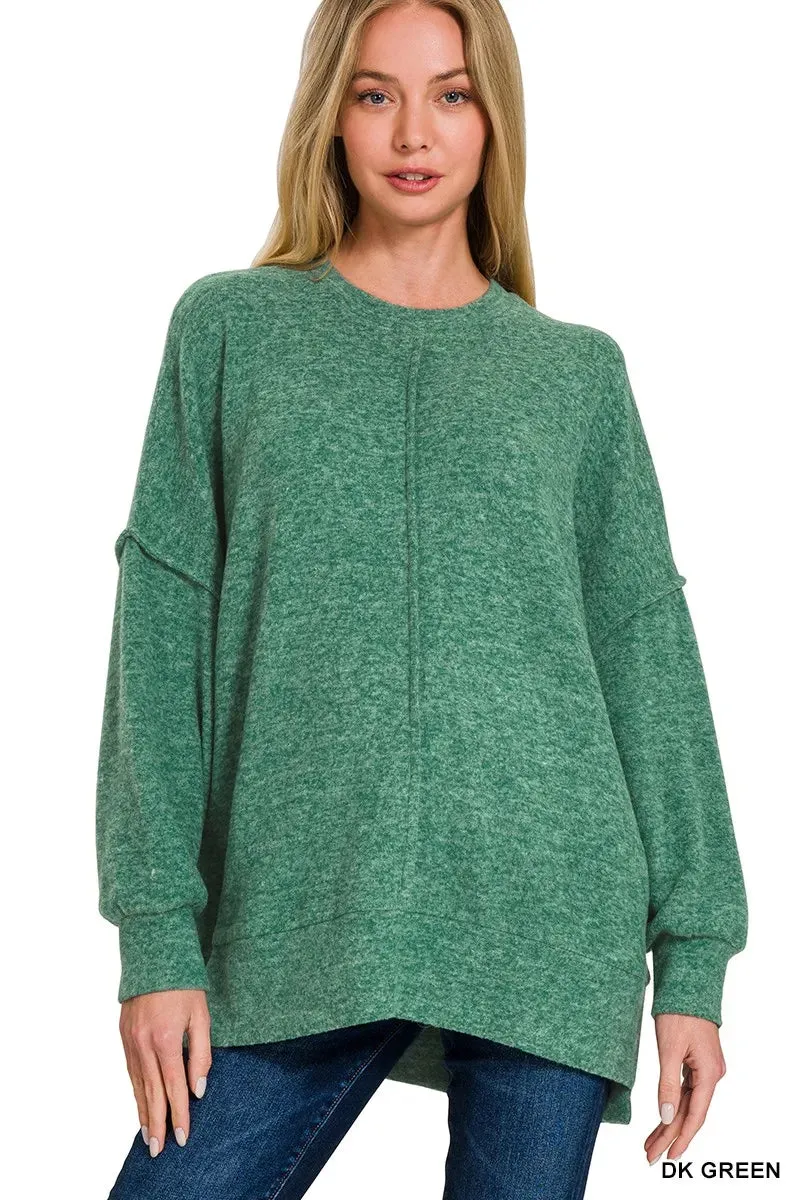 Zenana Brushed Melange Hacci Oversized Sweater sold by Charming Charlie