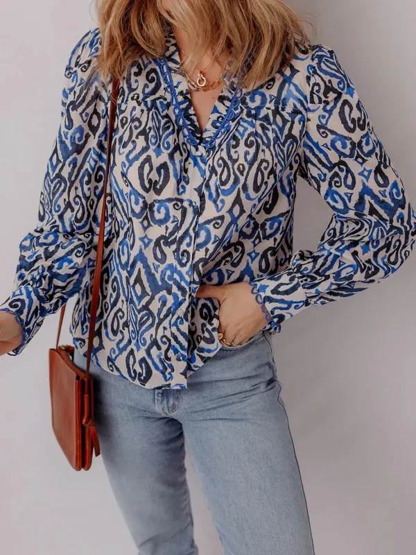 Paisley Print Long Sleeve Blouse sold by Charming Charlie
