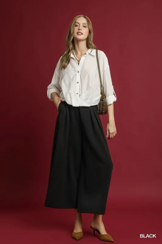 Umgee Elastic Waist Wide Leg Pants sold by Charming Charlie