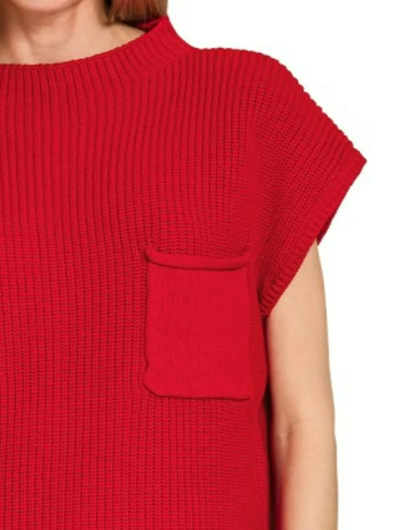 Zenana Mock Neck Short Sleeve Sweater sold by Charming Charlie product image thumbnail 2