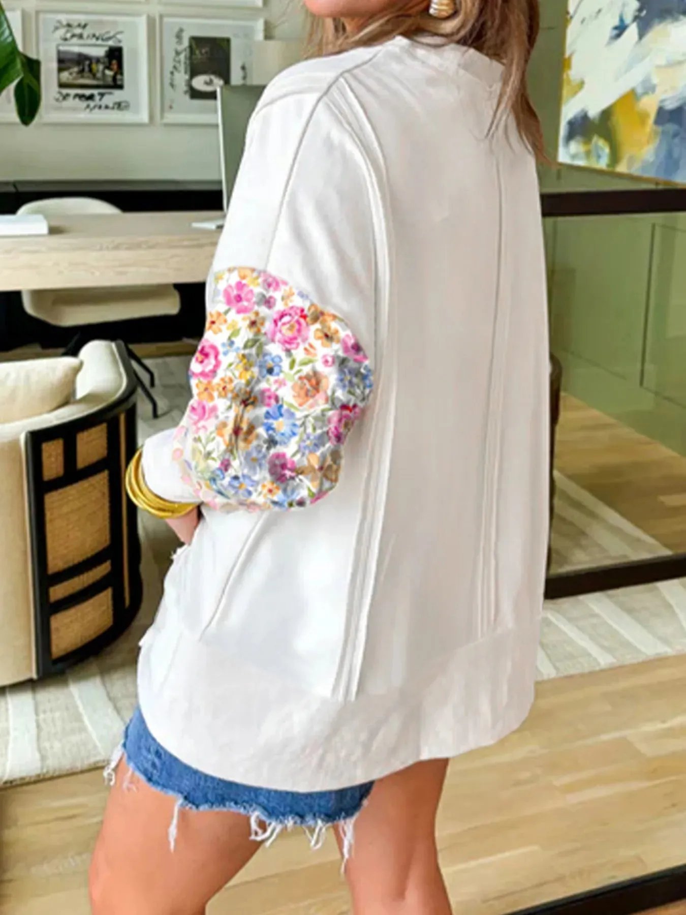 Floral Print Long Sleeve Sweatshirt sold by Charming Charlie product image thumbnail 3