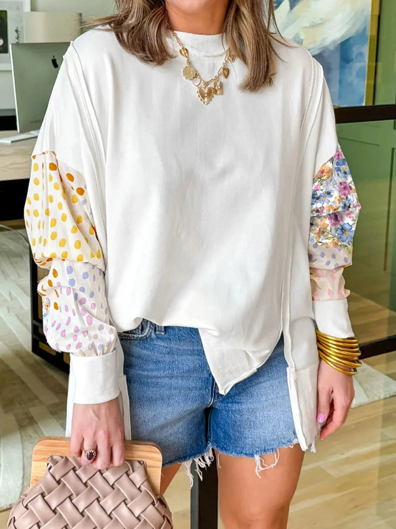 Floral Print Long Sleeve Sweatshirt sold by Charming Charlie