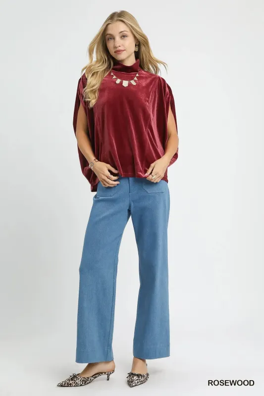 Umgee Velvet Mock Neck Sleeveless Blouse sold by Charming Charlie