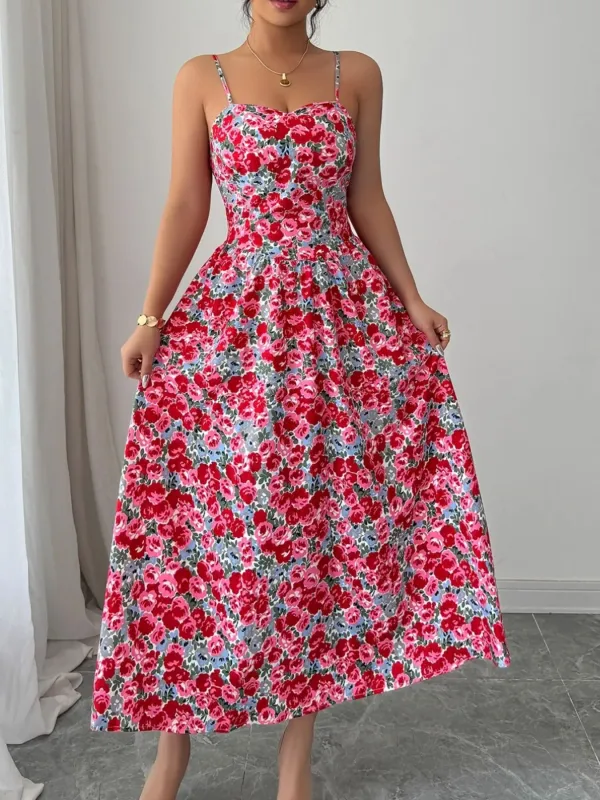 Floral Print Sweetheart Neck Cami Dress sold by Charming Charlie
