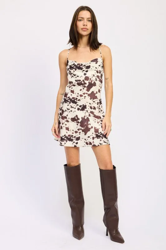 COWL NECK MINI SATIN DRESS sold by Charming Charlie product image thumbnail 5