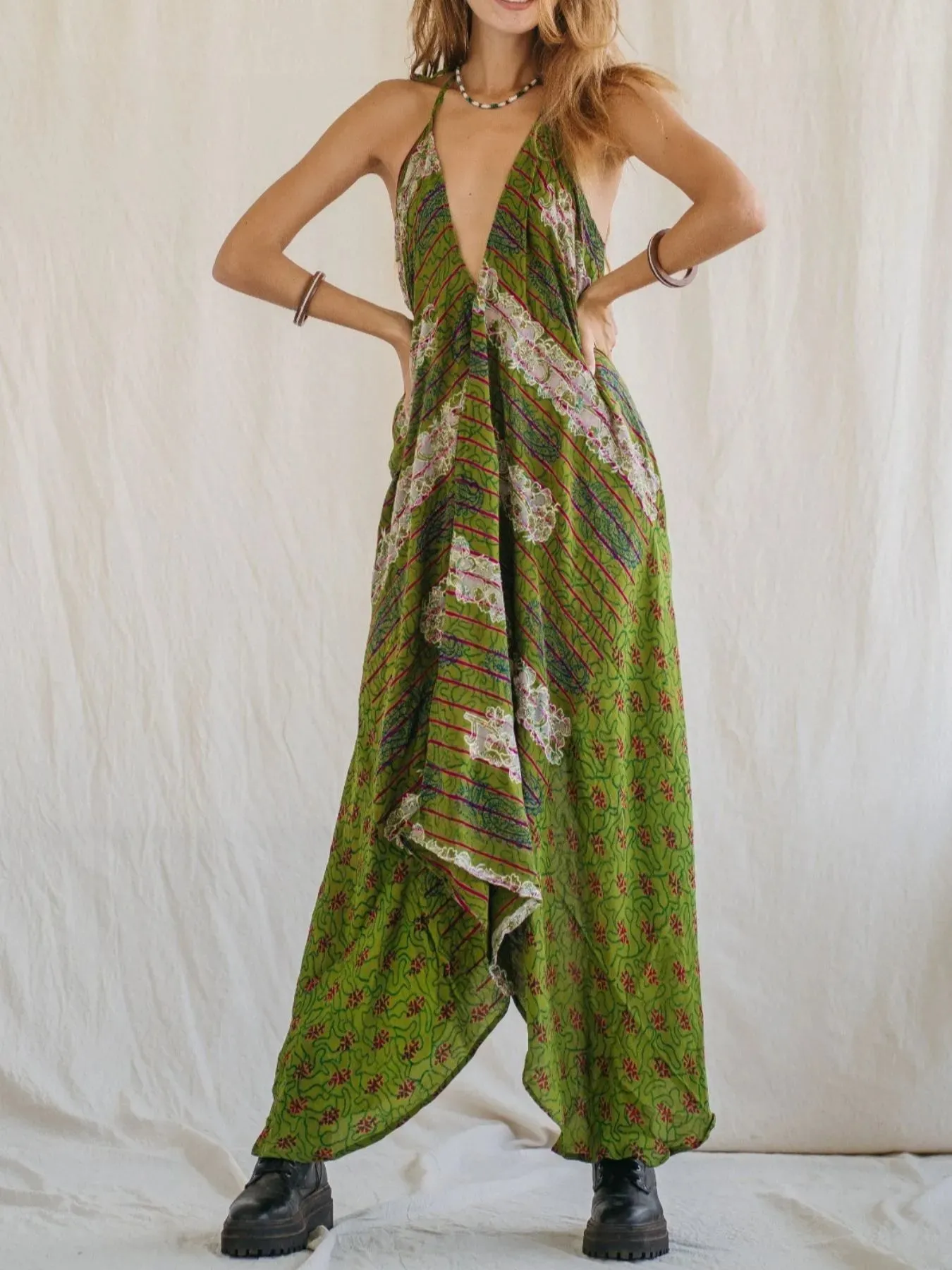 Backless Printed Halter Neck Maxi Dress sold by Charming Charlie product image thumbnail 4