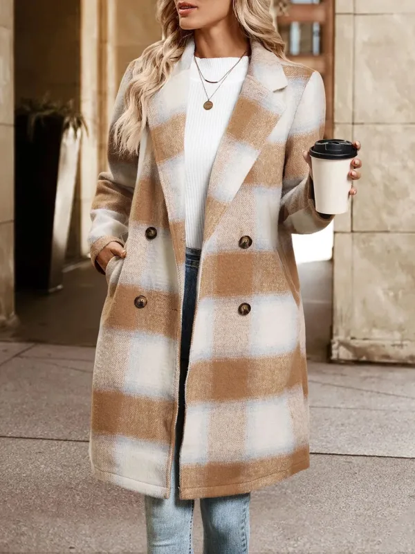 Plaid Wool Blend Longline Jacket sold by Charming Charlie