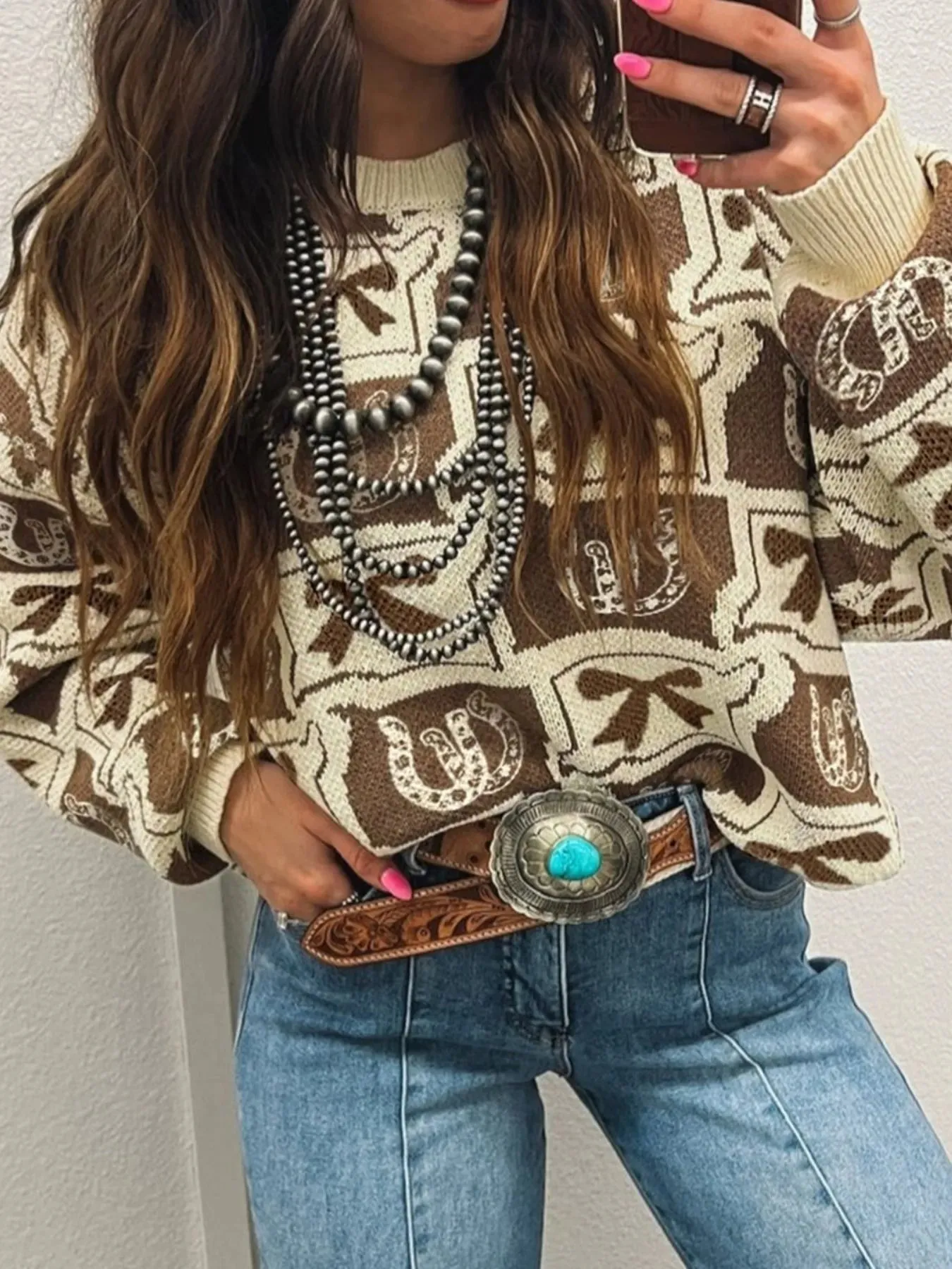 Graphic Round Neck Long Sleeve Sweater sold by Charming Charlie product image thumbnail 2