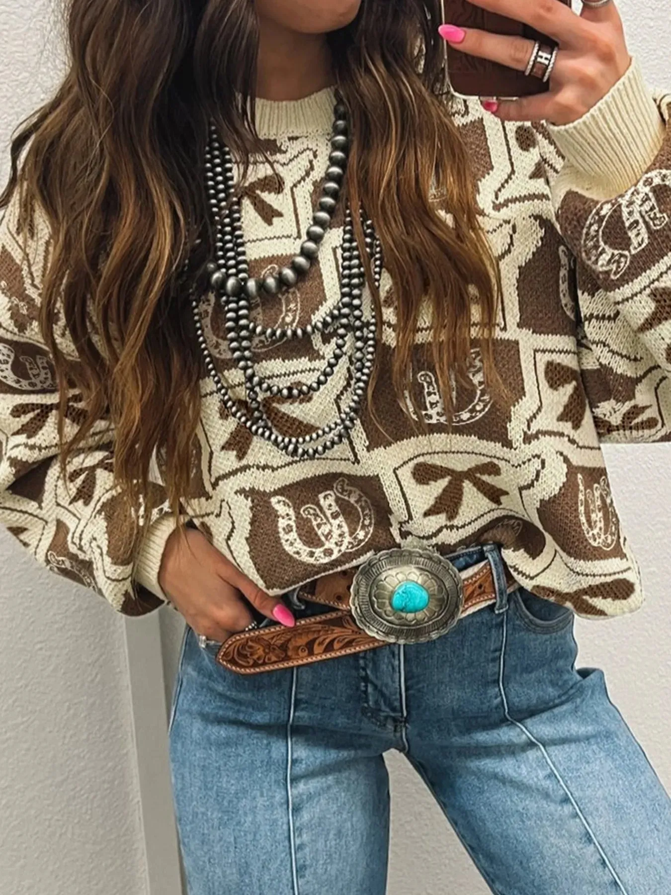 Graphic Round Neck Long Sleeve Sweater sold by Charming Charlie product image thumbnail 3