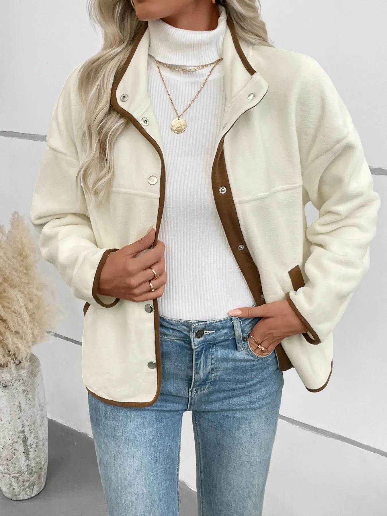 Snap Down Long Sleeve Jacket sold by Charming Charlie product image thumbnail 2