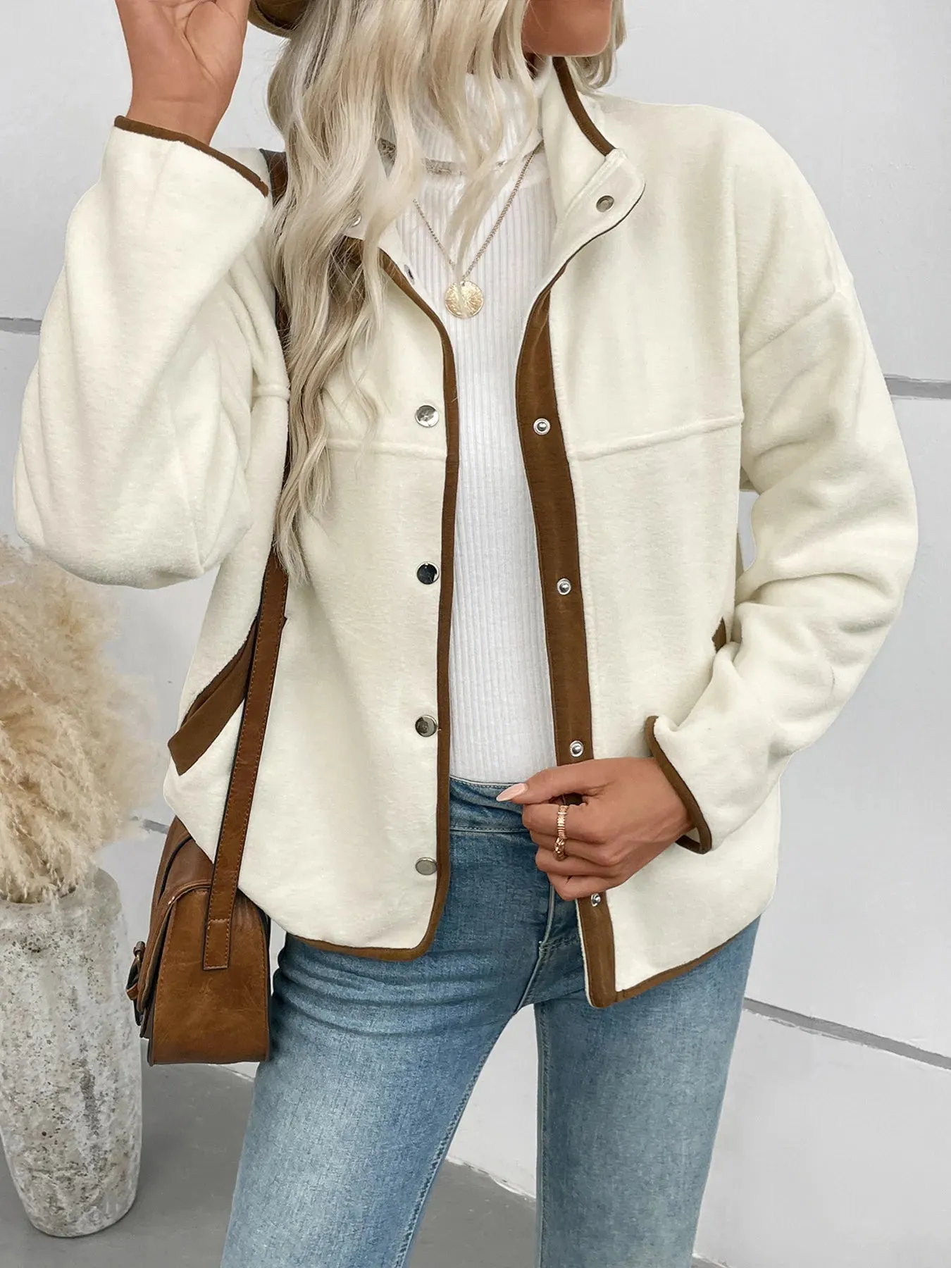 Snap Down Long Sleeve Jacket sold by Charming Charlie product image thumbnail 4