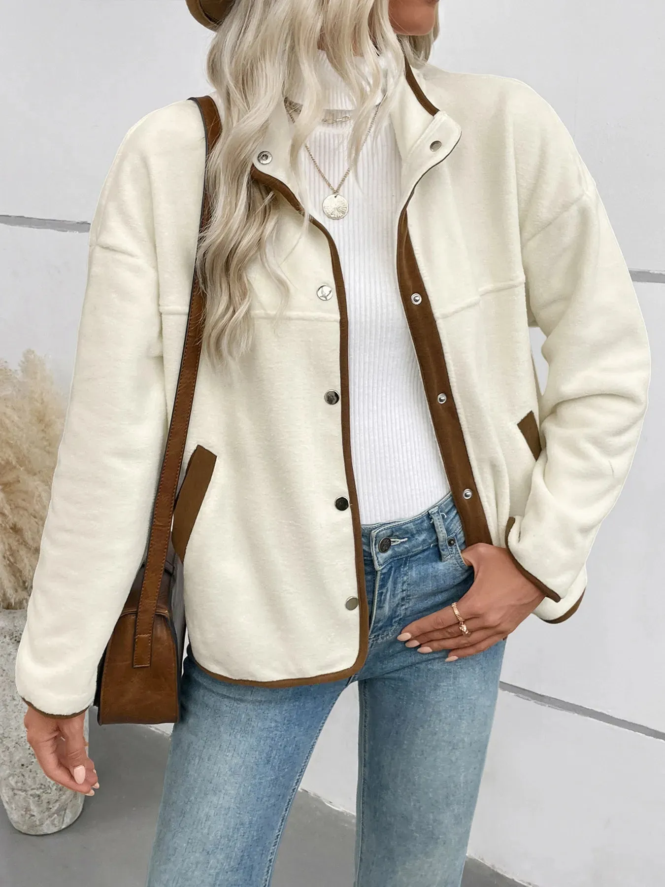 Snap Down Long Sleeve Jacket sold by Charming Charlie