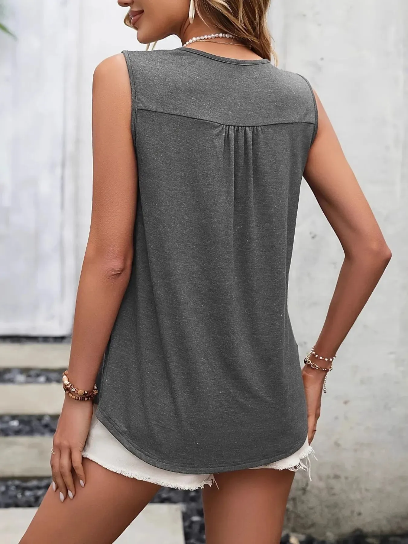 Lace Panel Scoop Neck Tank sold by Charming Charlie product image thumbnail 3