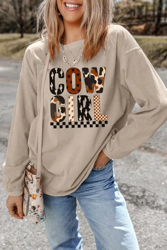 Cowgirl Graphic Long Sleeve Sweatshirt sold by Charming Charlie