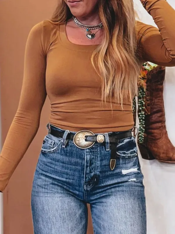 Long Sleeve Crop T-Shirt sold by Charming Charlie
