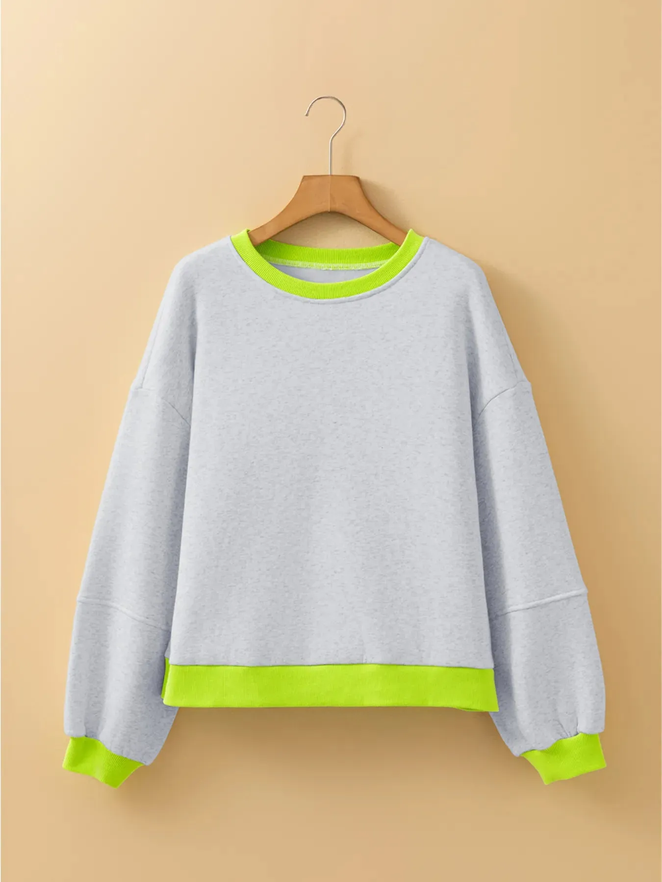 Contrast Trim Oversized Sweatshirt sold by Charming Charlie product image thumbnail 3