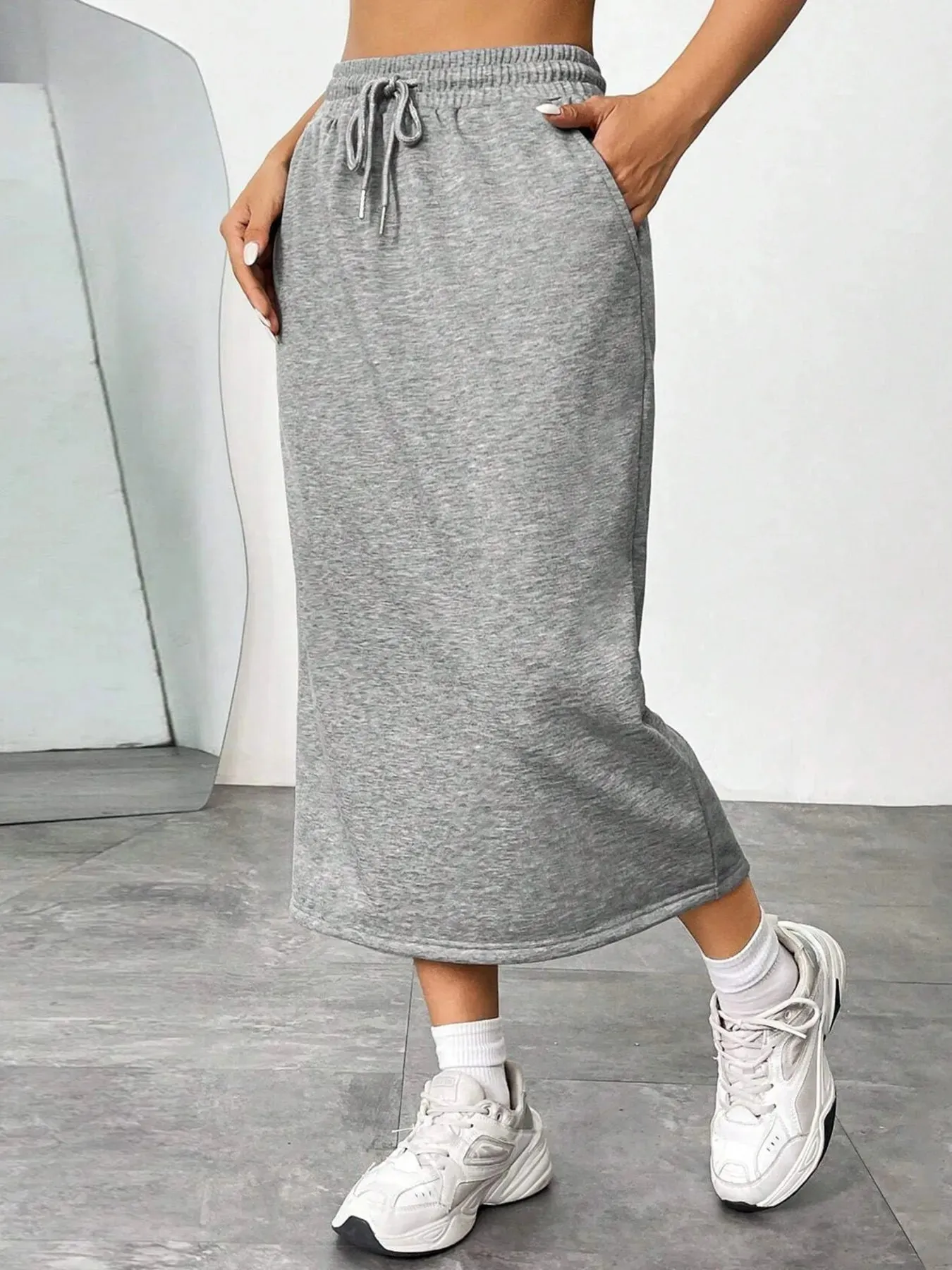 Slit Drawstring Midi Skirt sold by Charming Charlie