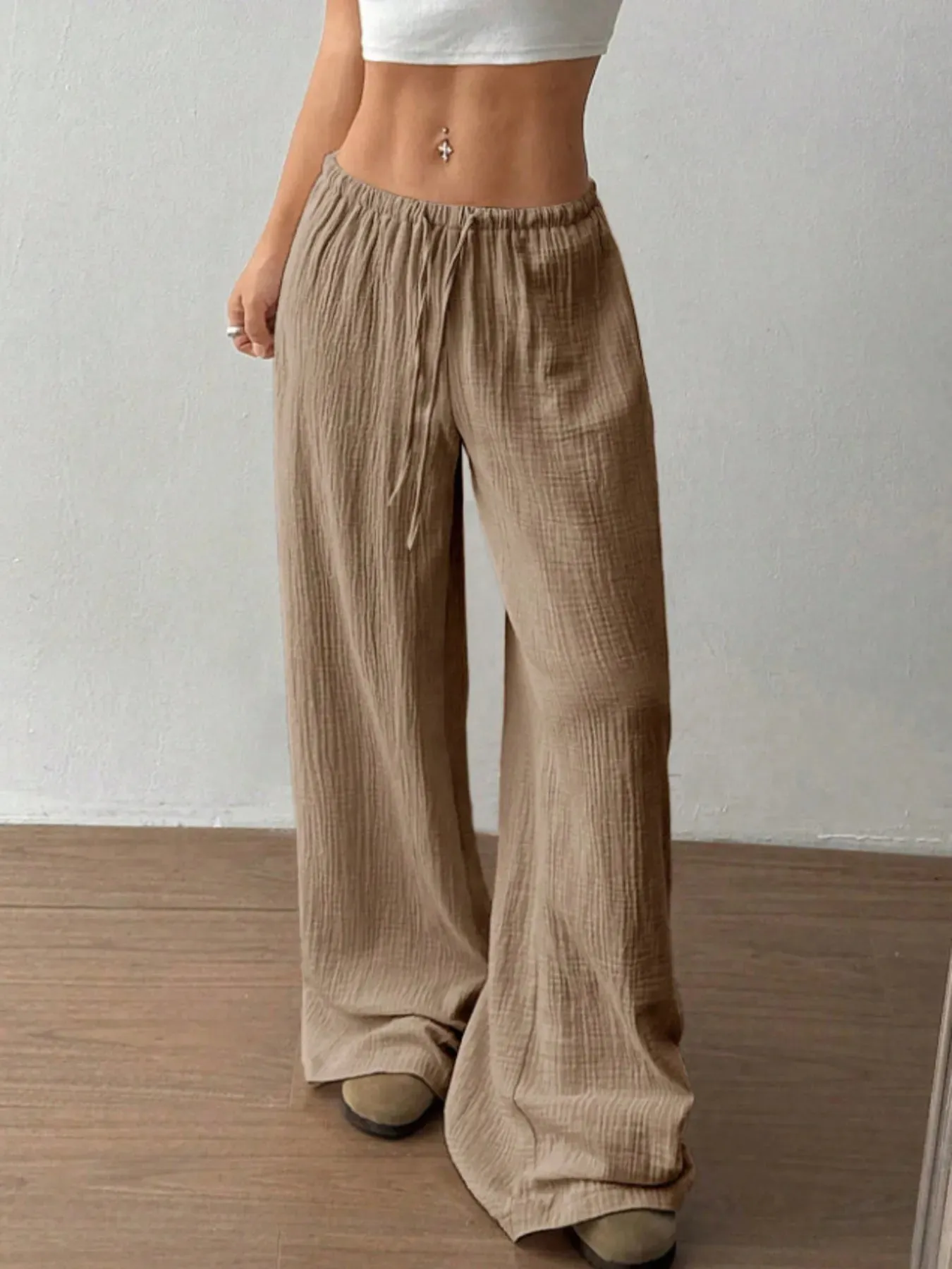 Wide Leg Drawstring Casual Pants sold by Charming Charlie product image thumbnail 2