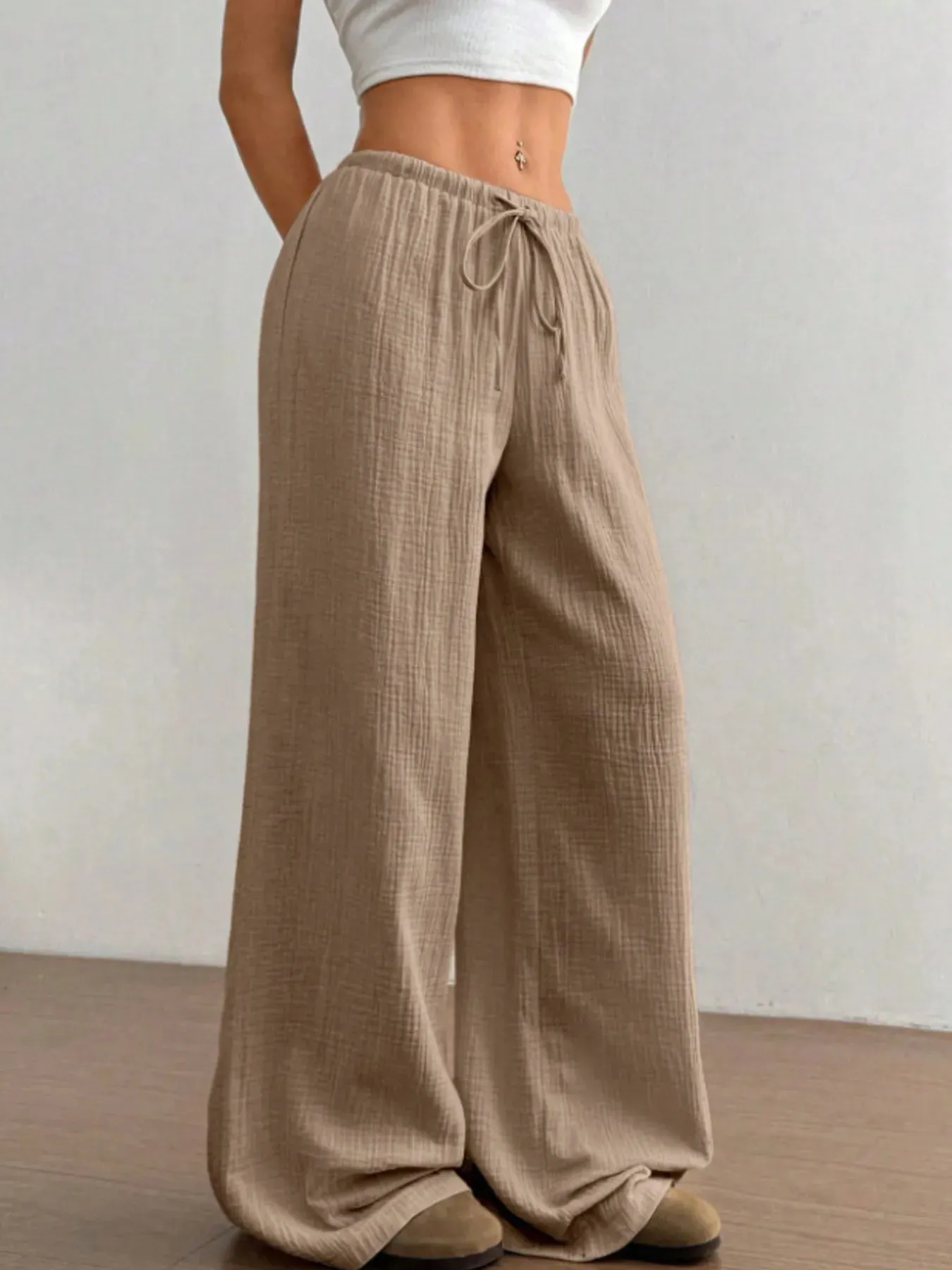 Wide Leg Drawstring Casual Pants sold by Charming Charlie product image thumbnail 3