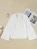 Drawstring Puff Sleeve Tie Neck Blouse sold by Charming Charlie