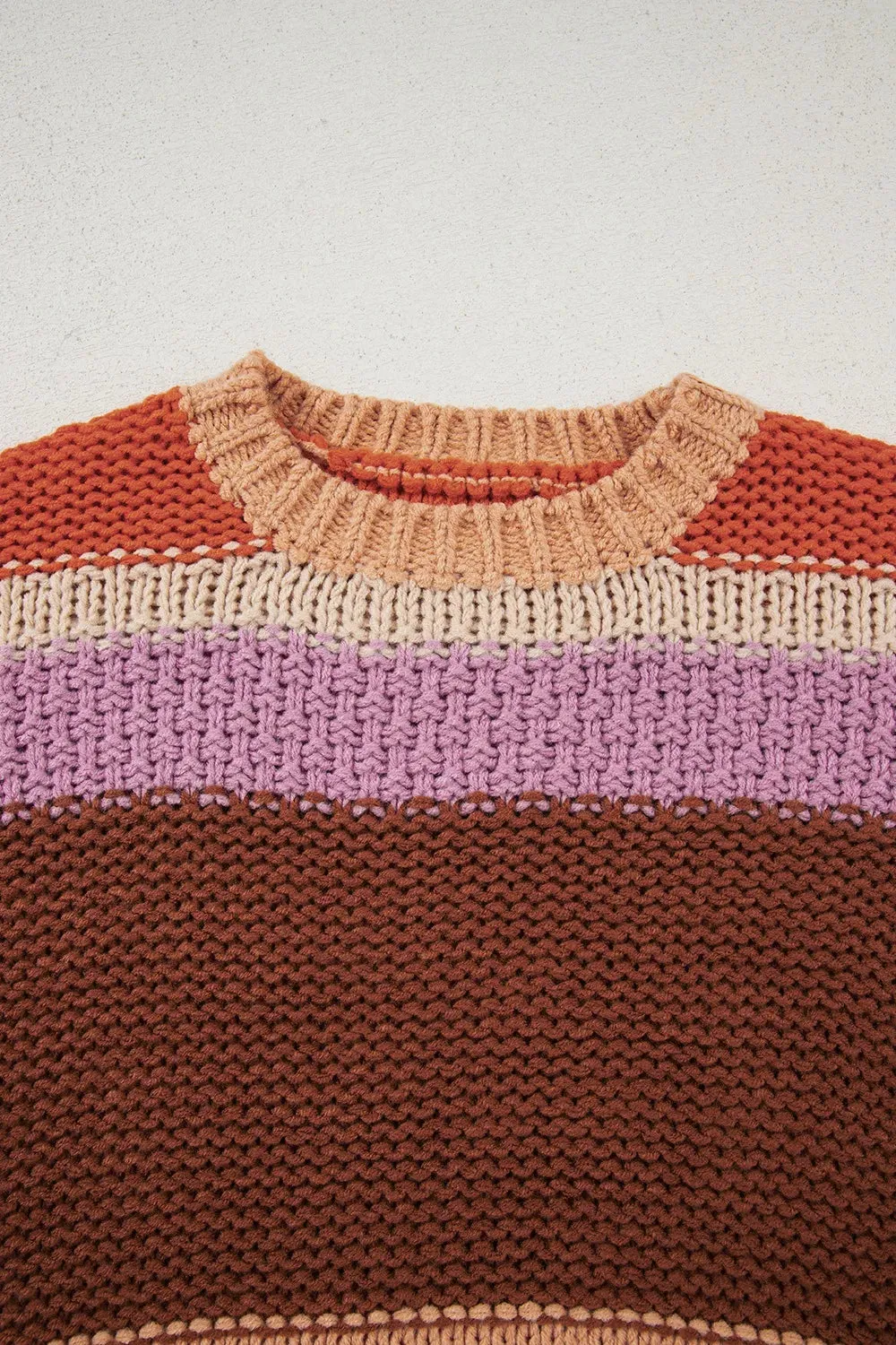Colorblock Striped Round Neck Sweater sold by Charming Charlie product image thumbnail 5