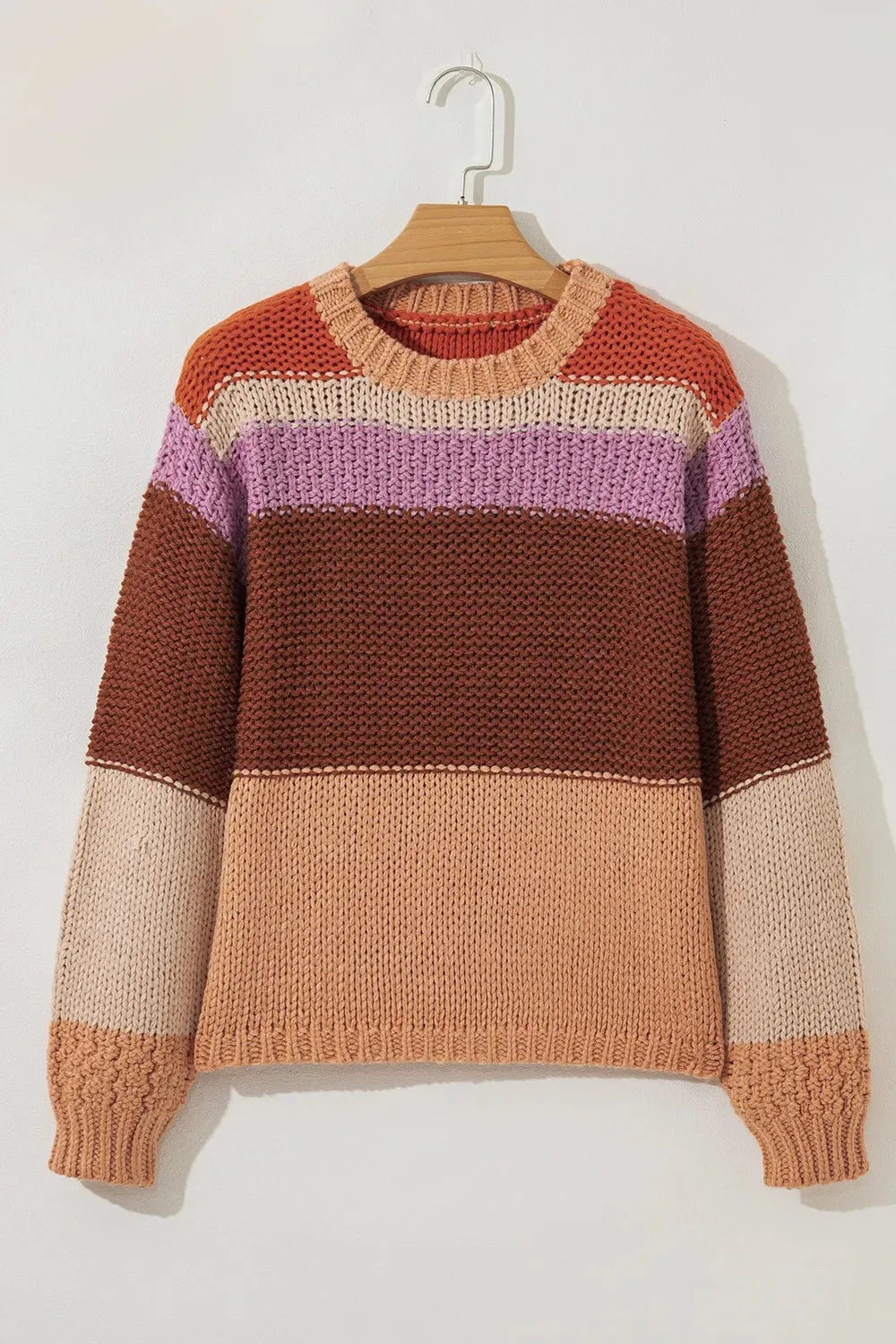 Colorblock Striped Round Neck Sweater sold by Charming Charlie product image thumbnail 3