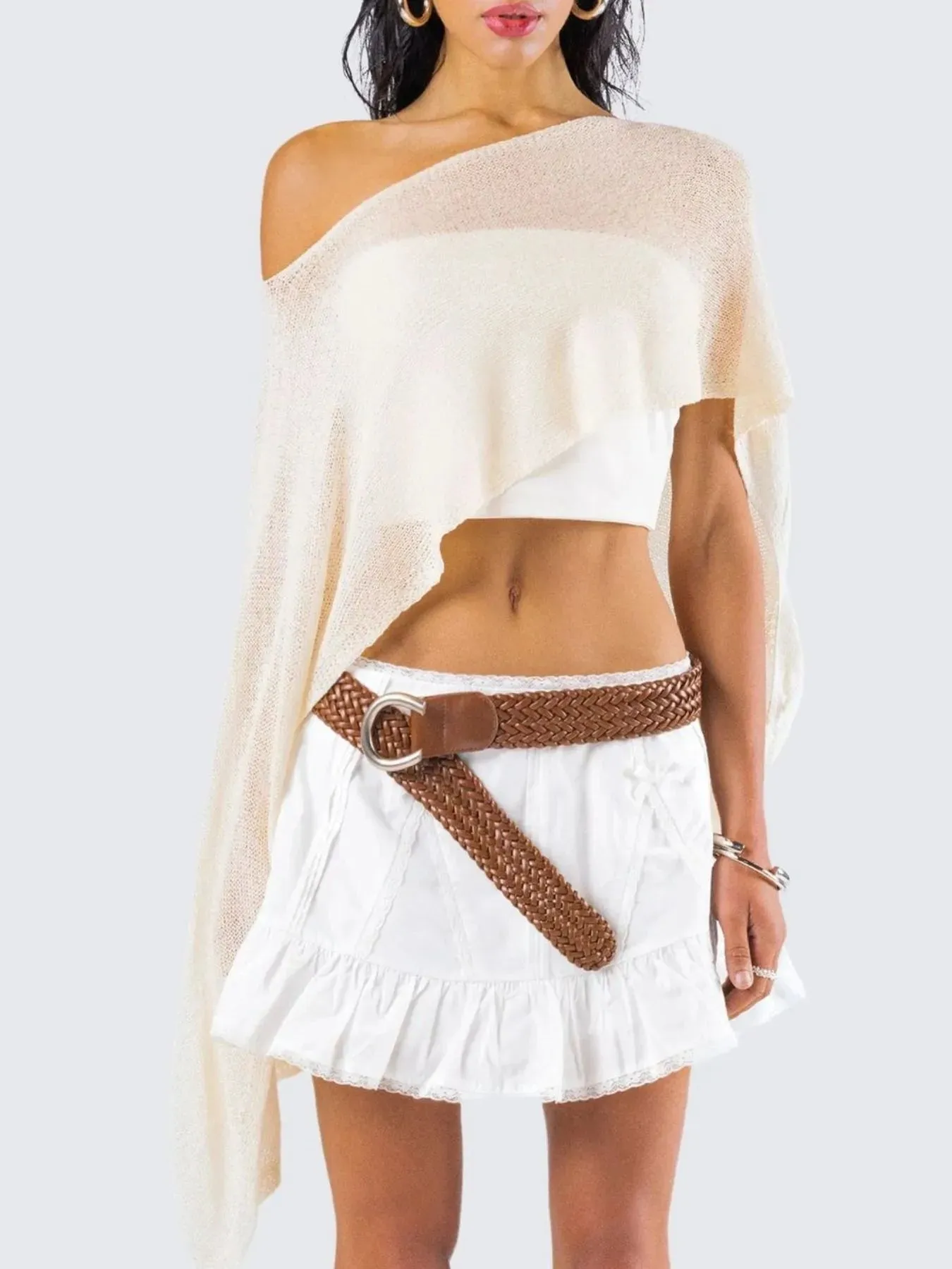 Boat Neck Long Sleeve knit Cover Up sold by Charming Charlie product image thumbnail 5