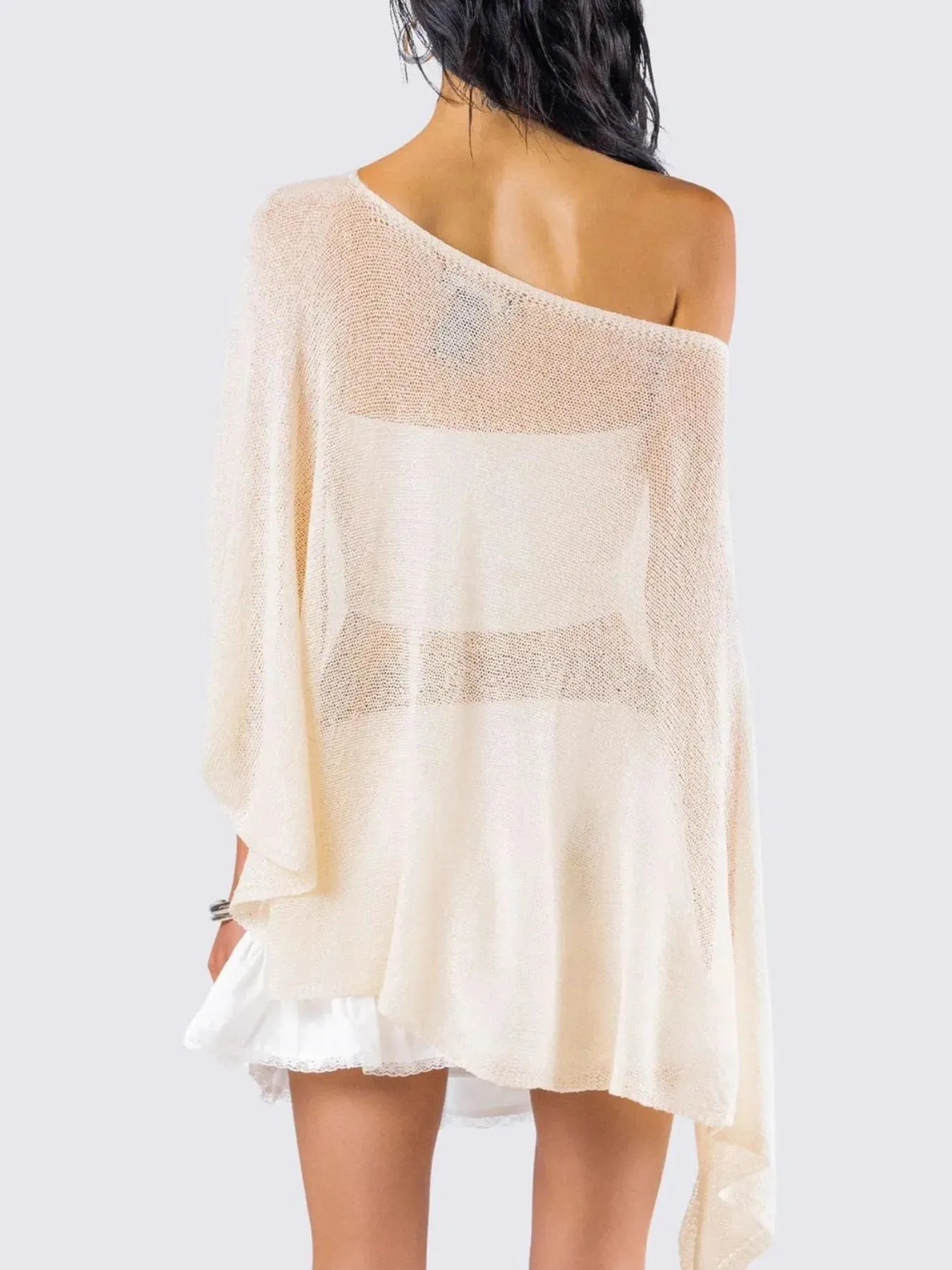 Boat Neck Long Sleeve knit Cover Up sold by Charming Charlie product image thumbnail 3