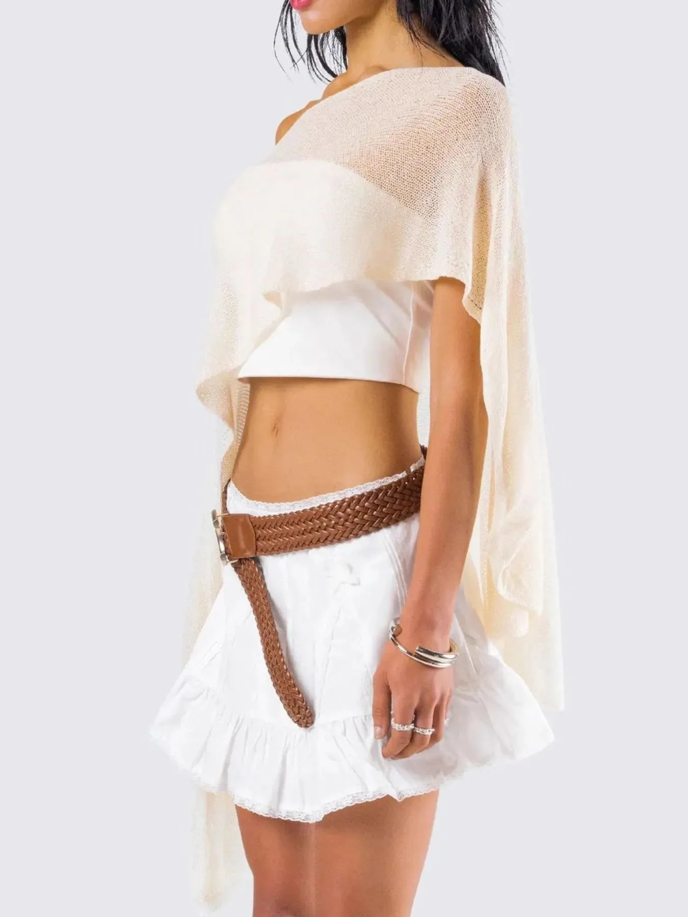 Boat Neck Long Sleeve knit Cover Up sold by Charming Charlie product image thumbnail 2