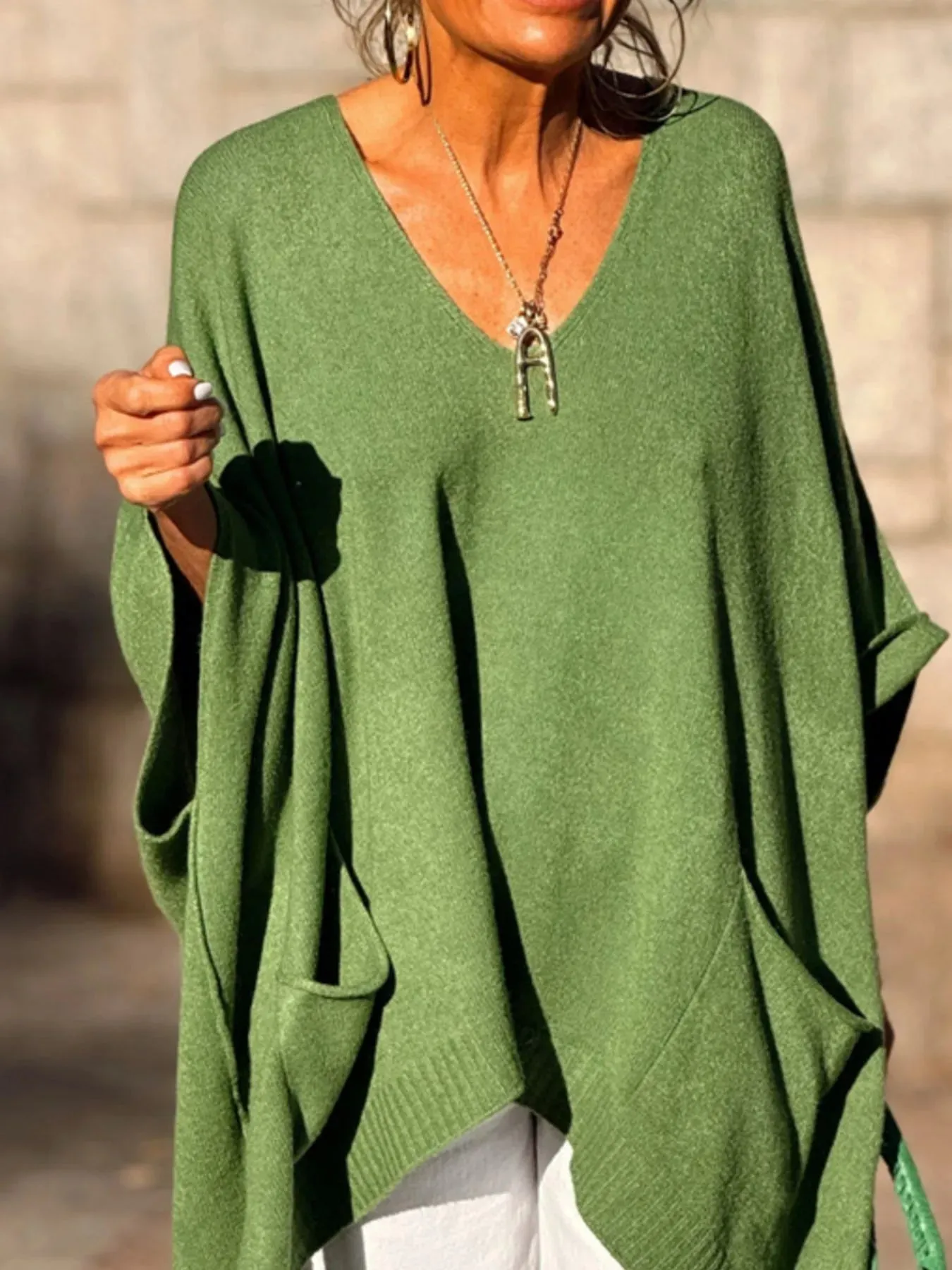 Ribbed Hem V-Neck Sweater sold by Charming Charlie product image thumbnail 5