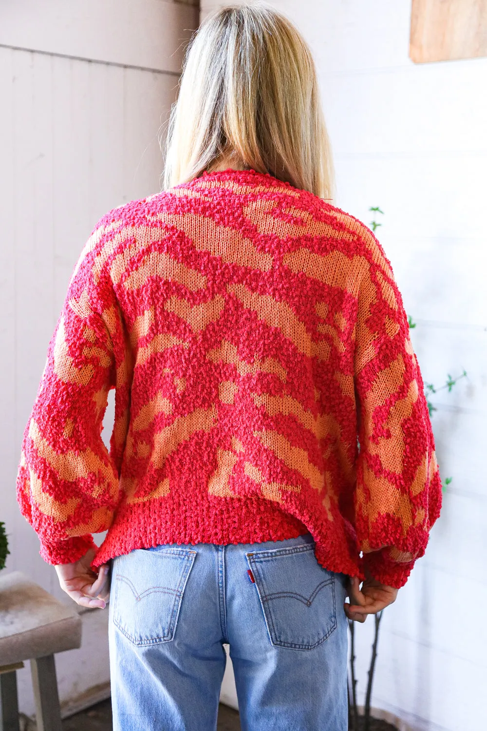 The Knit Fix Hot Pink Multi Chenille Pullover sold by Charming Charlie product image thumbnail 4