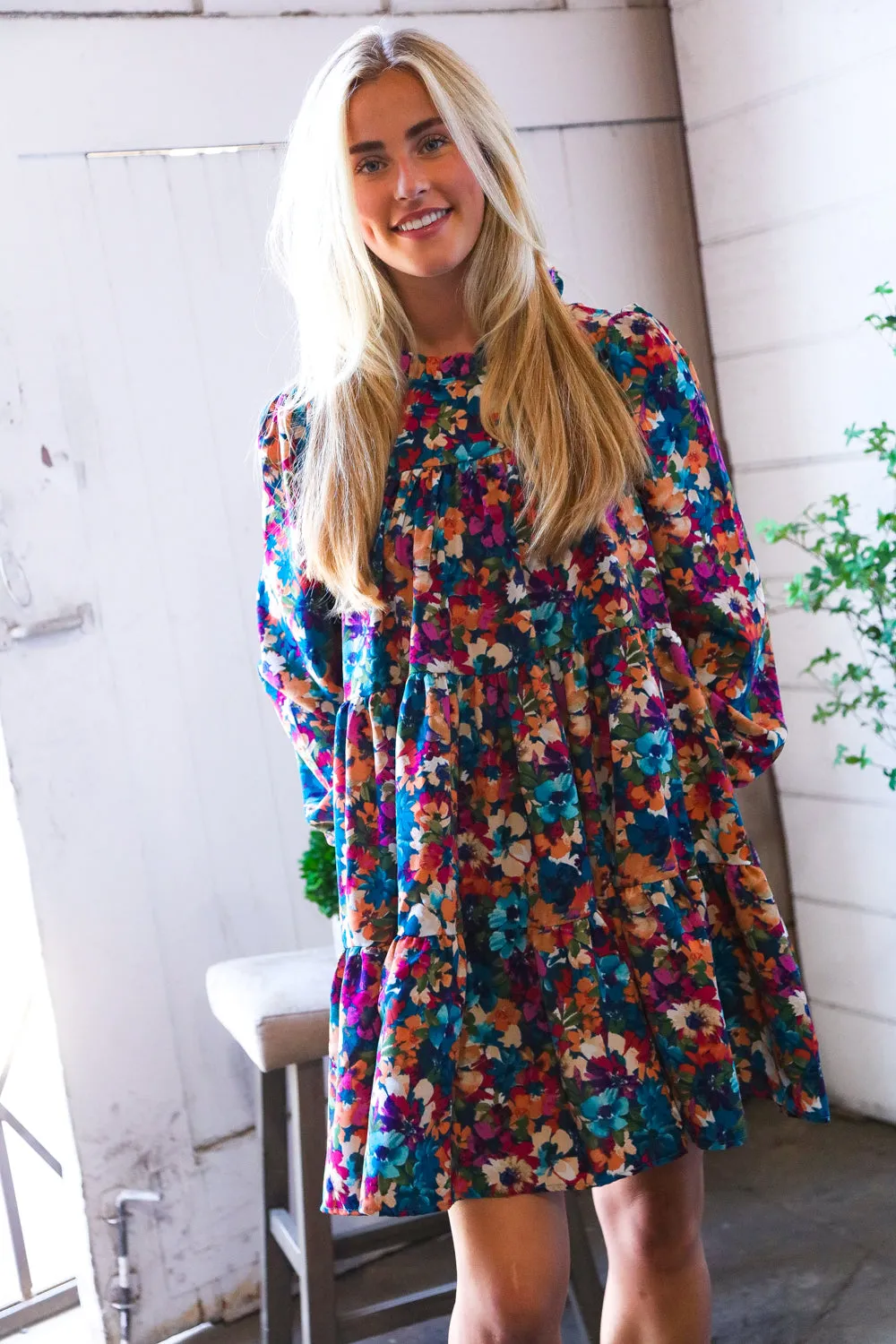 Garden Musings Mock Neck Floral Dress sold by Charming Charlie product image thumbnail 2