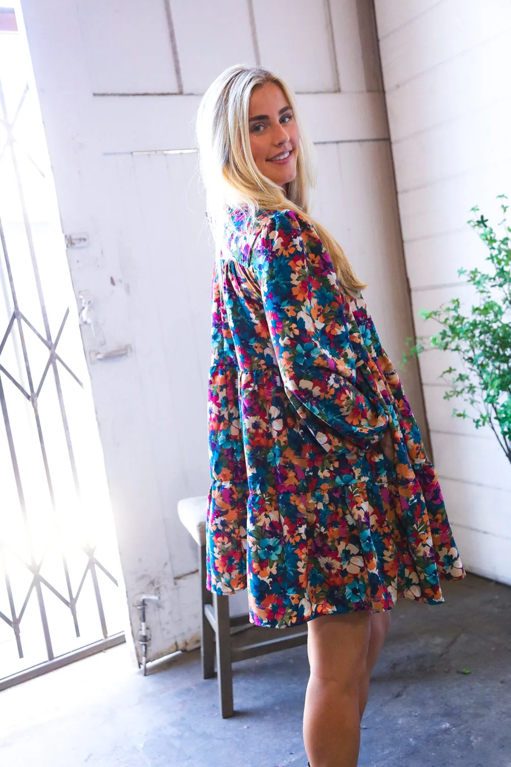 Garden Musings Mock Neck Floral Dress sold by Charming Charlie product image thumbnail 5